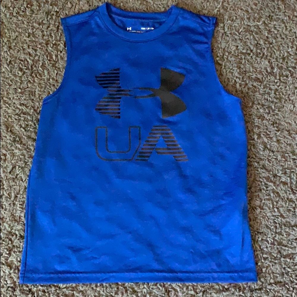Boys size small blue Under Armour muscle tank